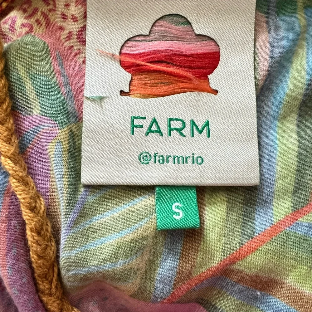 NWOT Farm Rio Multicolor Crochet Top Small - Picture 8 of 9